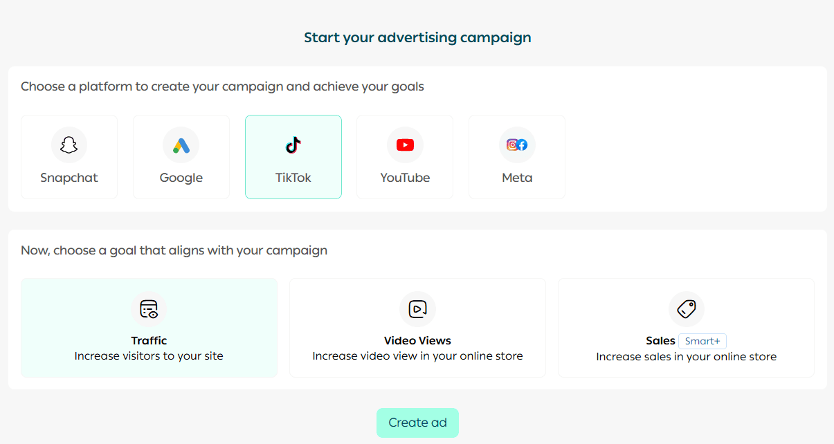 Creating a TikTok ad campaign for sales