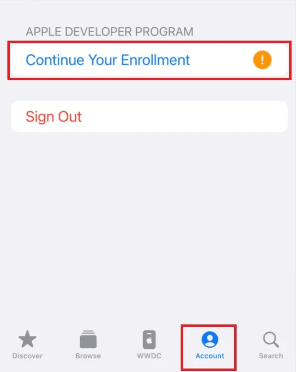 Creating an Apple Developer Account via the mobile app