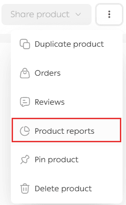Actions on a specific product