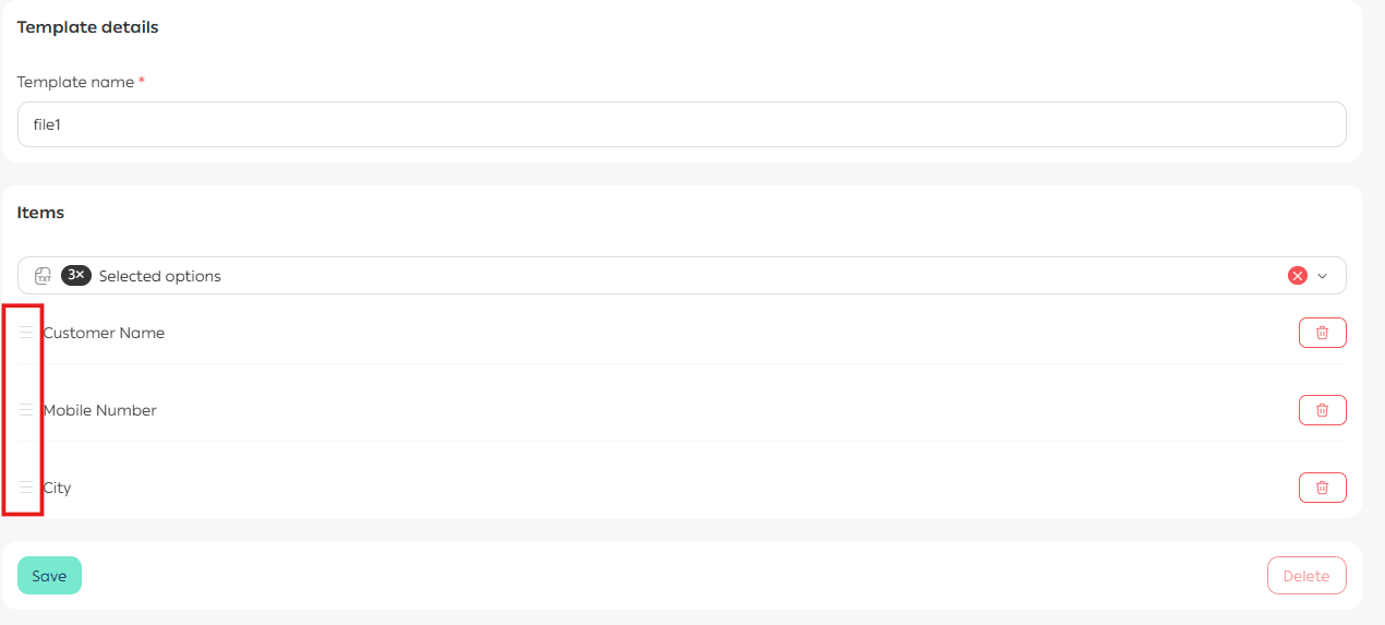 Order export templates
