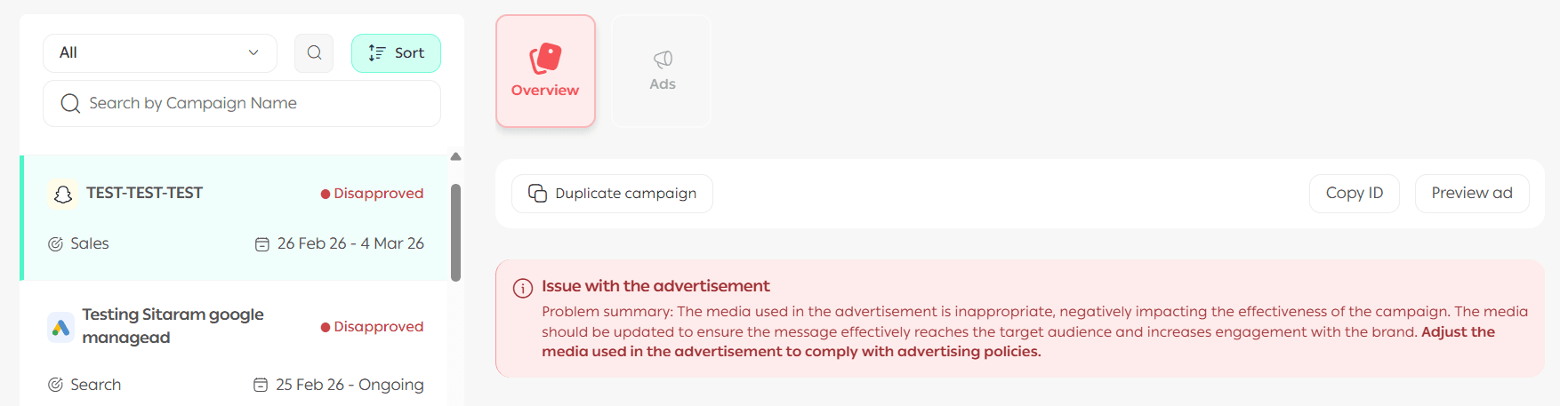 Managing Salla Ads