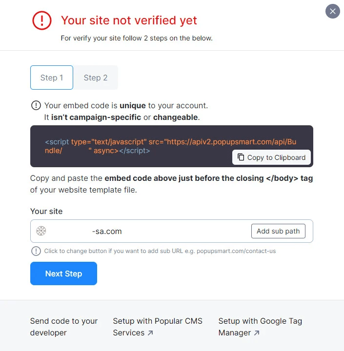 Integrating PopupSmart for advertising campaign management