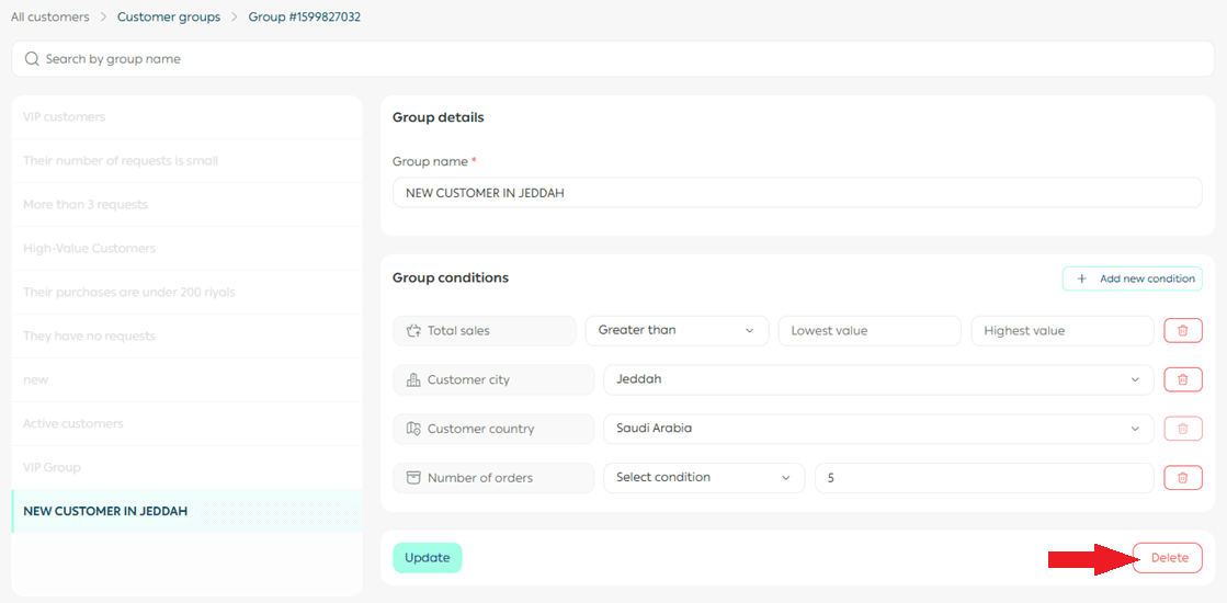 Customer groups