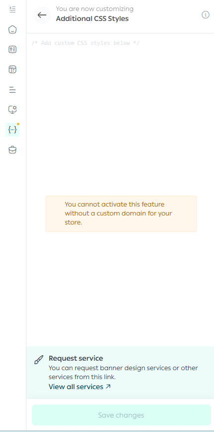 Customizing the theme using code