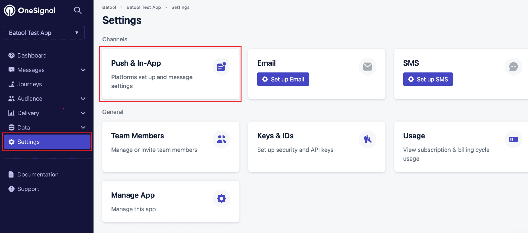 Connecting OneSignal for push notifications