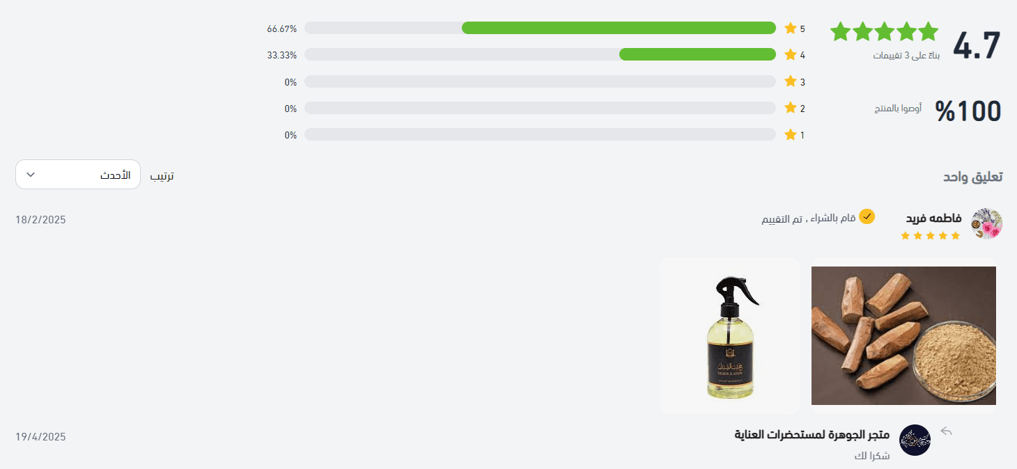 Display product reviews on a single page