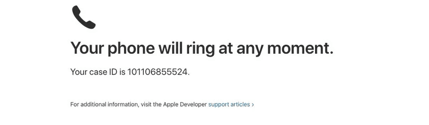 Requesting support from Apple via phone