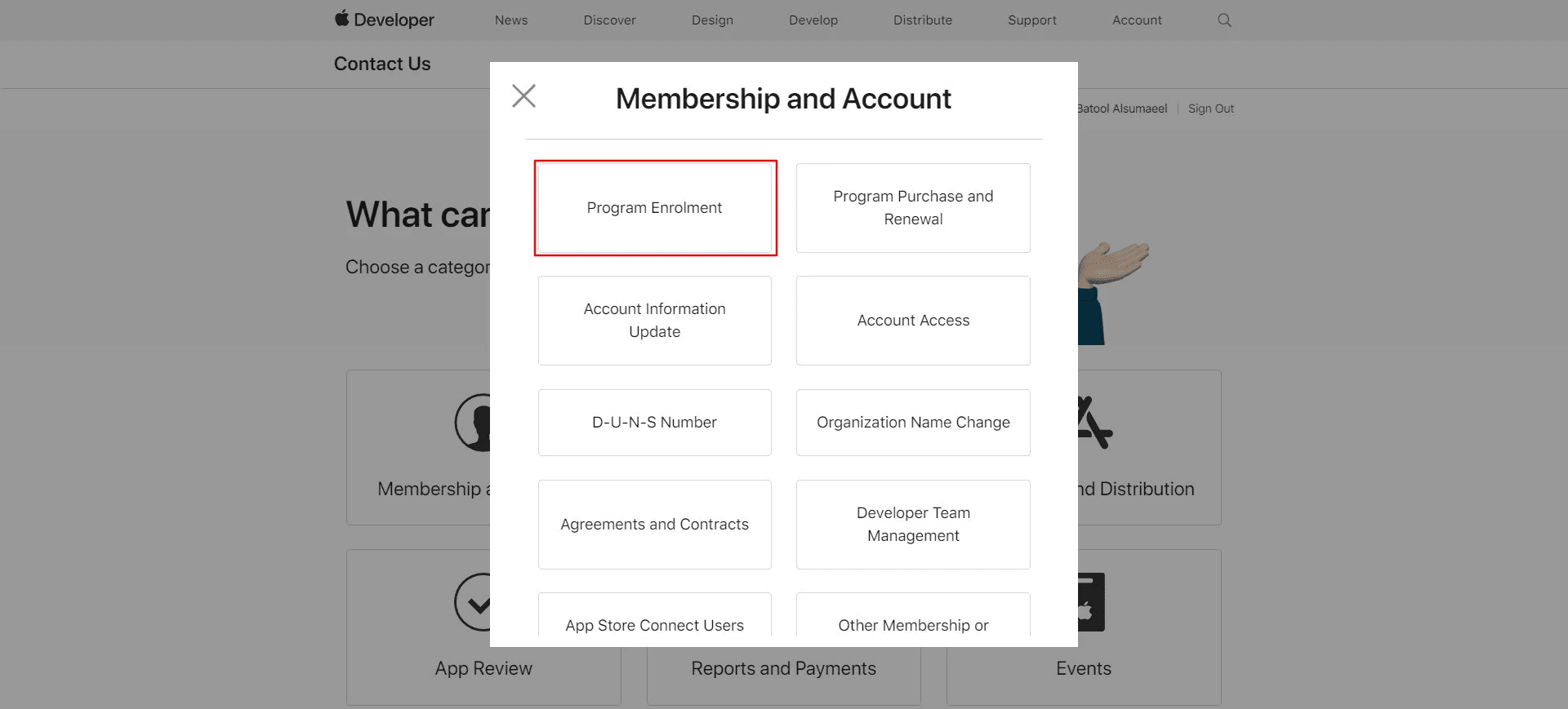 Requesting support from Apple via phone
