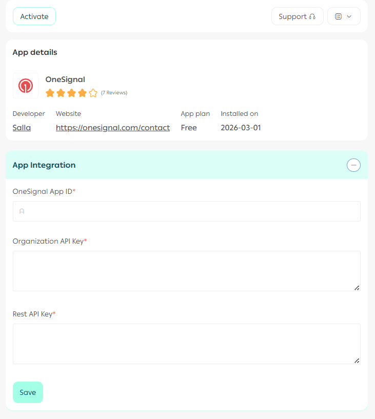 Connecting OneSignal for push notifications