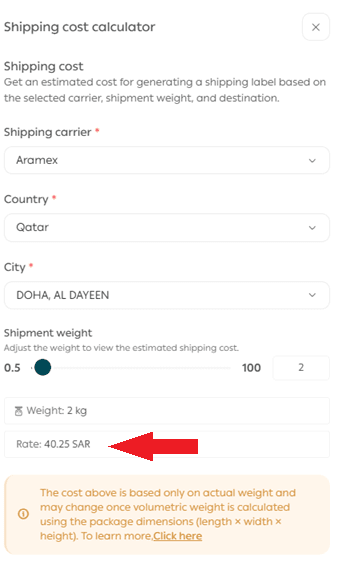 Shipping cost calculator