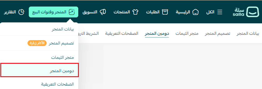 Manage your store domain on Salla