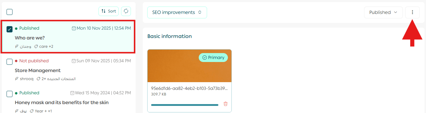 Managing your store blog on Salla