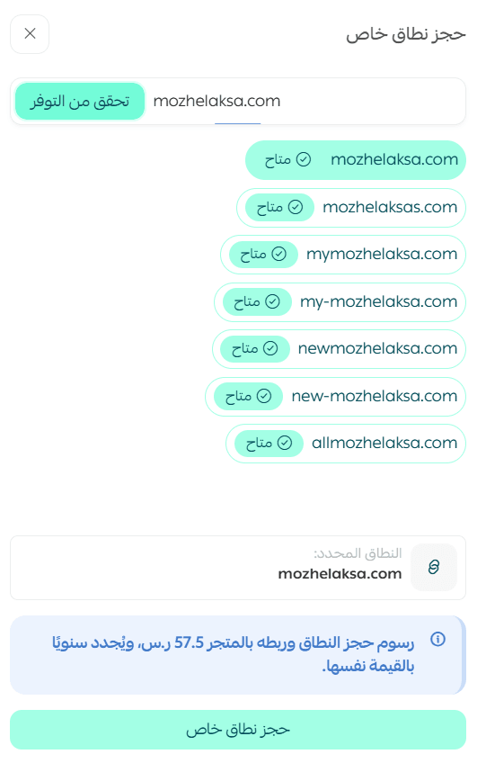 Registering a custom domain from Salla