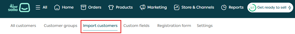 Importing customers