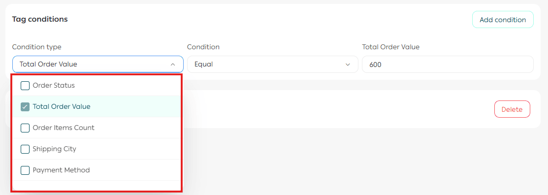Automatic order tags