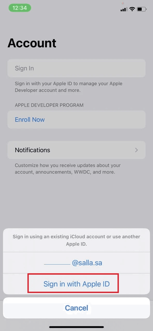 Creating an Apple Developer Account via the mobile app