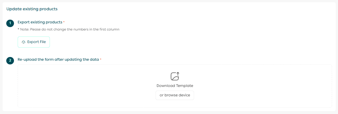 Importing and updating products