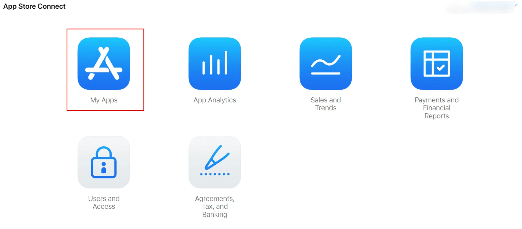 My Apps: Core app management page