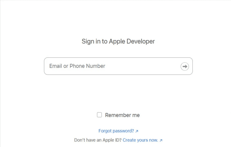 Apple developer account dashboard