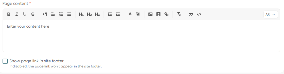 Manage informational pages