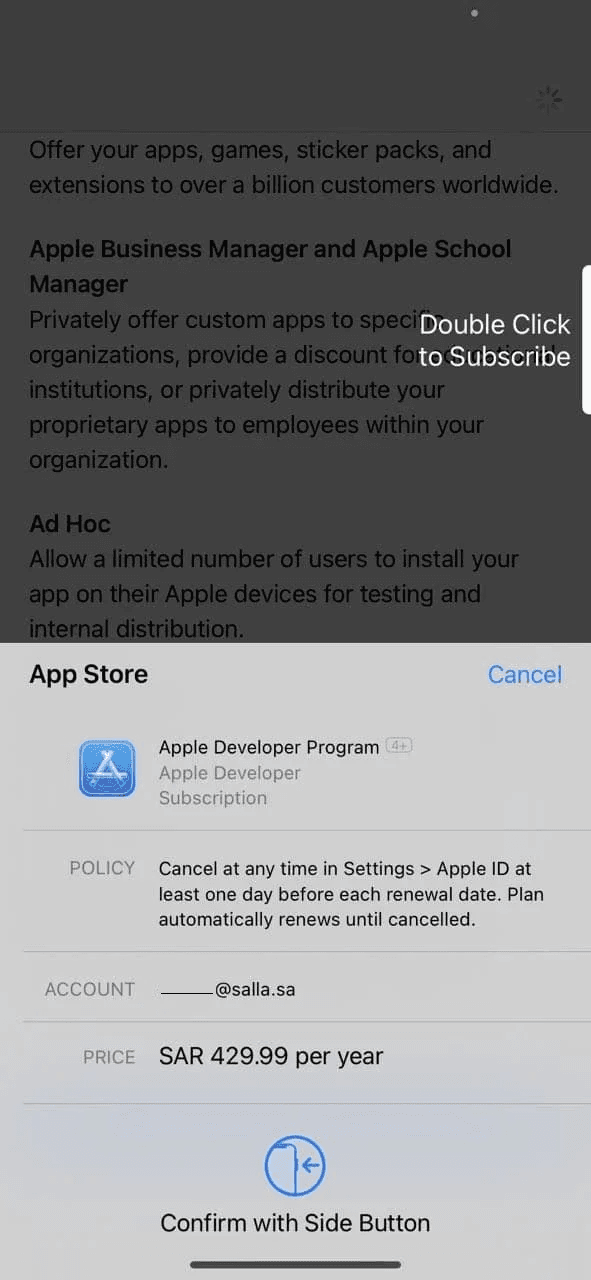 Creating an Apple Developer Account via the mobile app