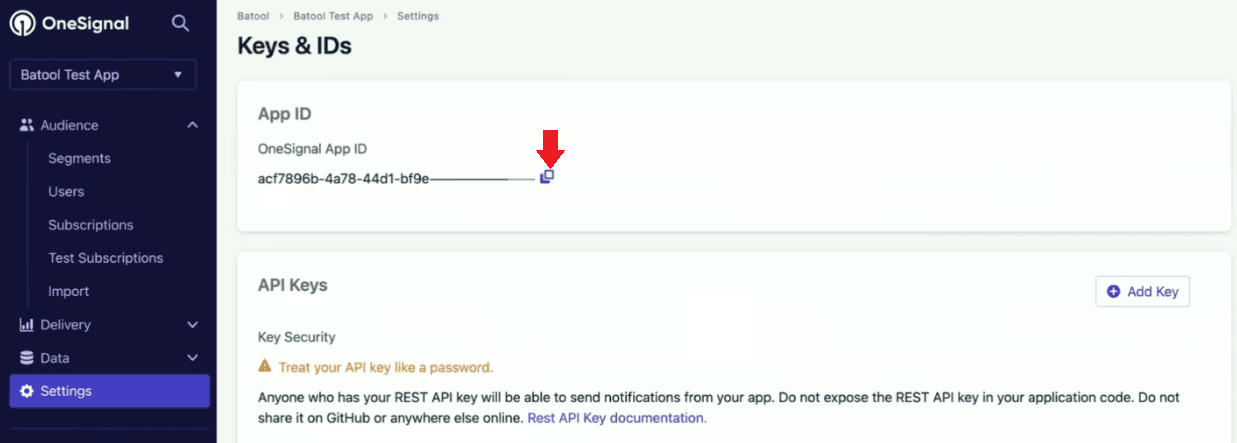 Connecting OneSignal for push notifications