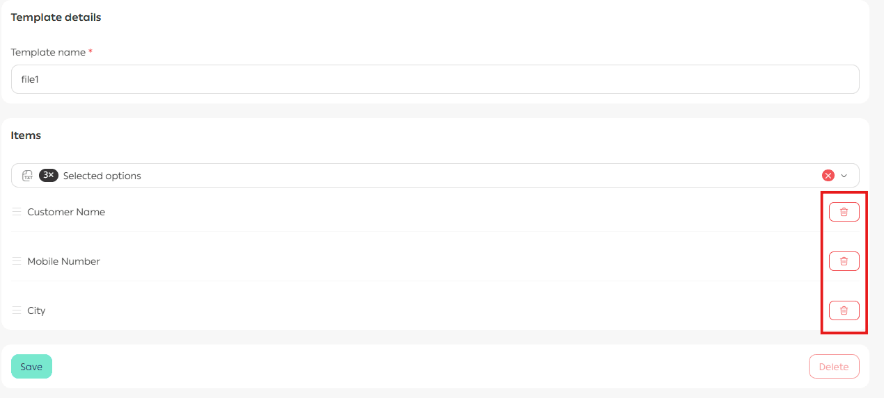 Order export templates
