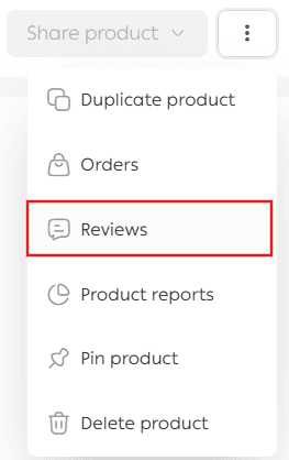 Actions on a specific product