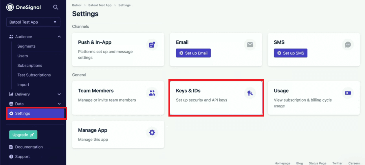 Connecting OneSignal for push notifications