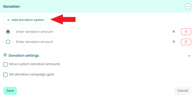 Adding a donation product
