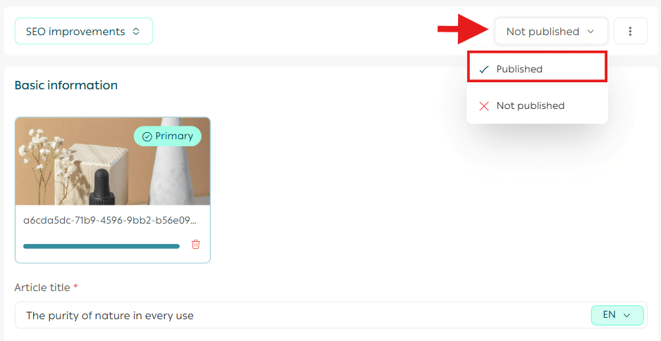 Writing a new blog post on your store blog