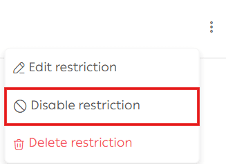 Create and manage product restrictions