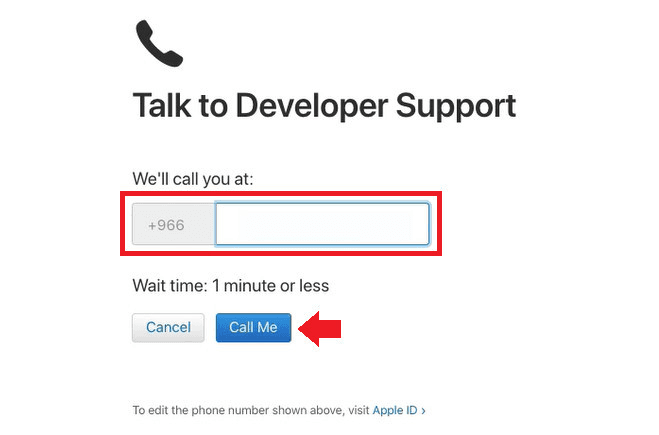 Requesting support from Apple via phone