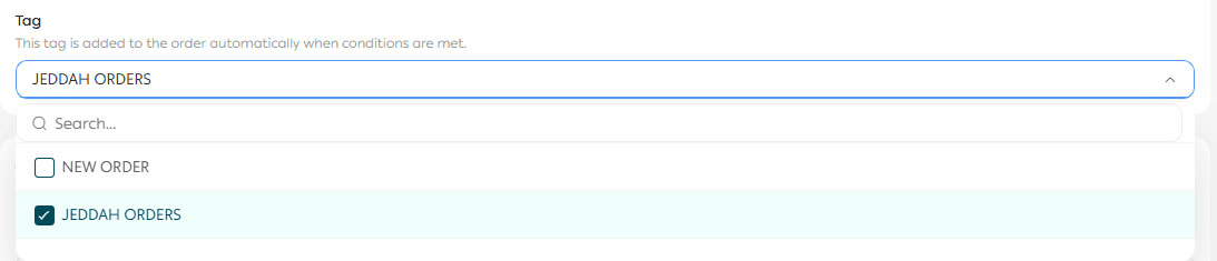 Automatic order tags