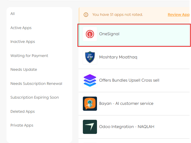 Connecting OneSignal for push notifications
