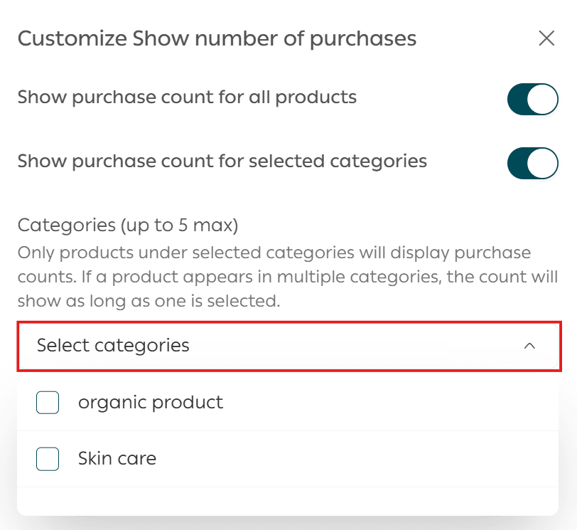 Product settings