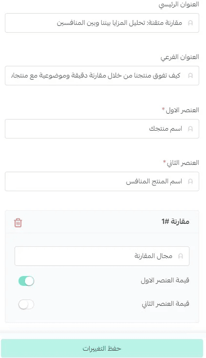 Product landing page customization