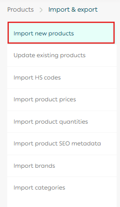 Importing and updating products
