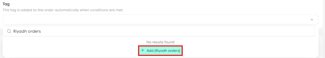 Automatic order tags
