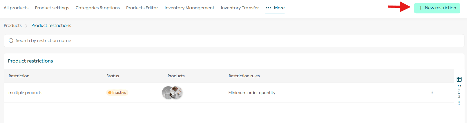 Create and manage product restrictions