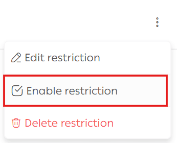 Create and manage product restrictions