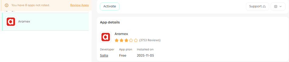 International shipping integration with Aramex