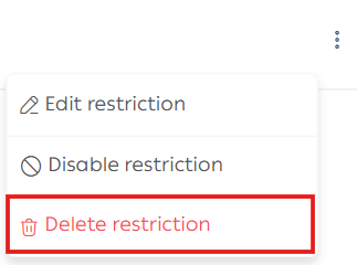 Create and manage product restrictions