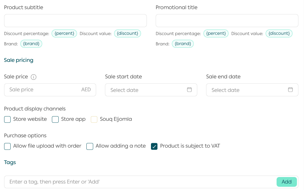 Actions on a specific product