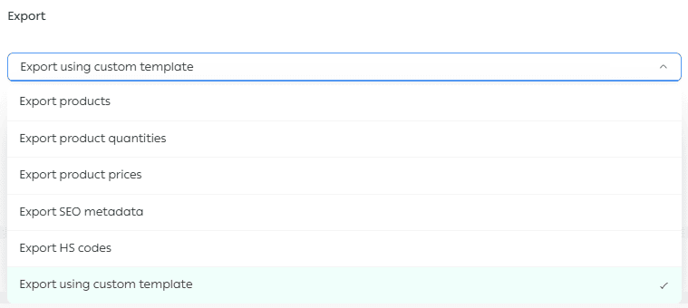 Product export templates