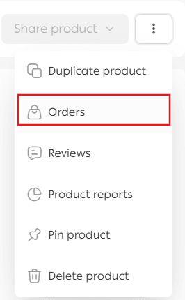 Actions on a specific product