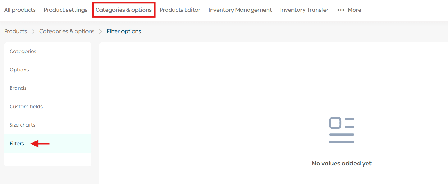 Product filtering and faceted search