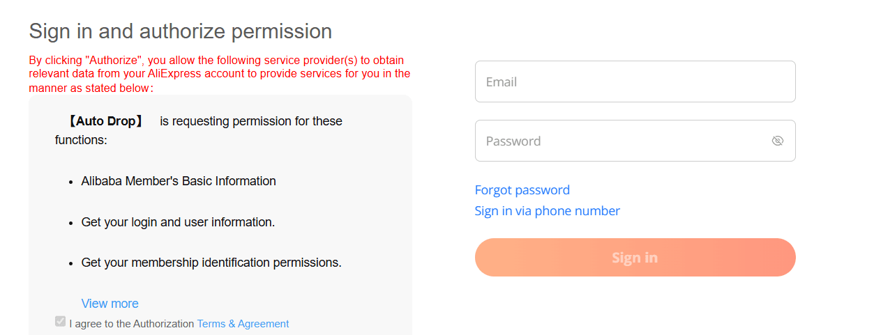 AliExpress integration using Auto Drop