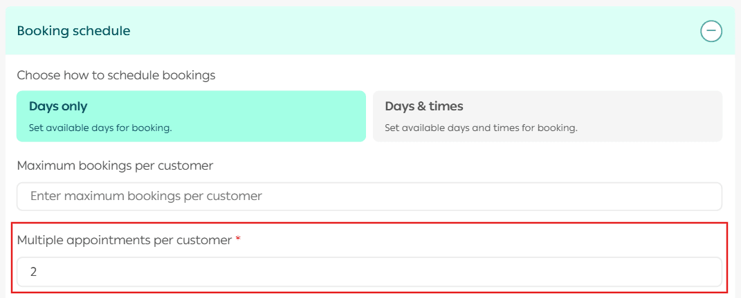 Adding a booking product