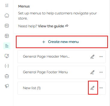 Manage informational pages